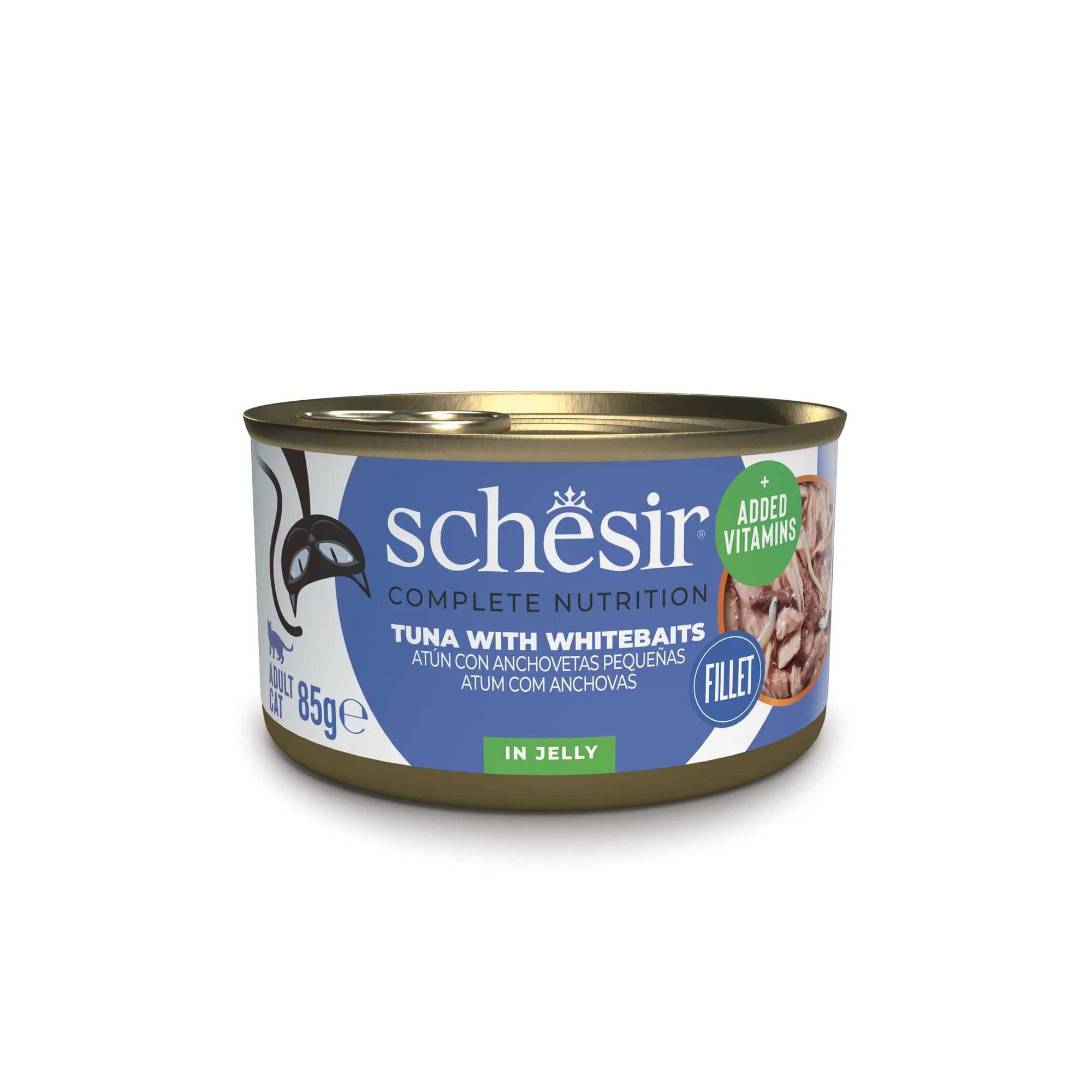Schesir Tonijn met Witvis in Gelatine 85 gr