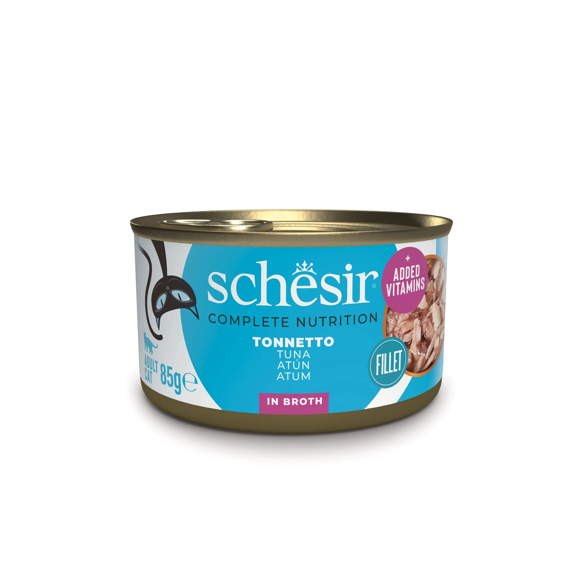 14x Schesir Natuurlijke Tonijn in Gekookt Water 85 gr