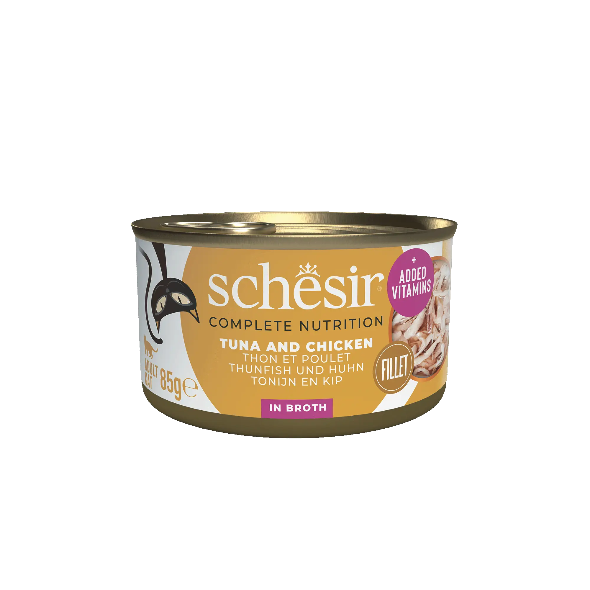 Schesir Tonijn en Kip met Natuurlijke Rijst in Gekookt Water 85 gr