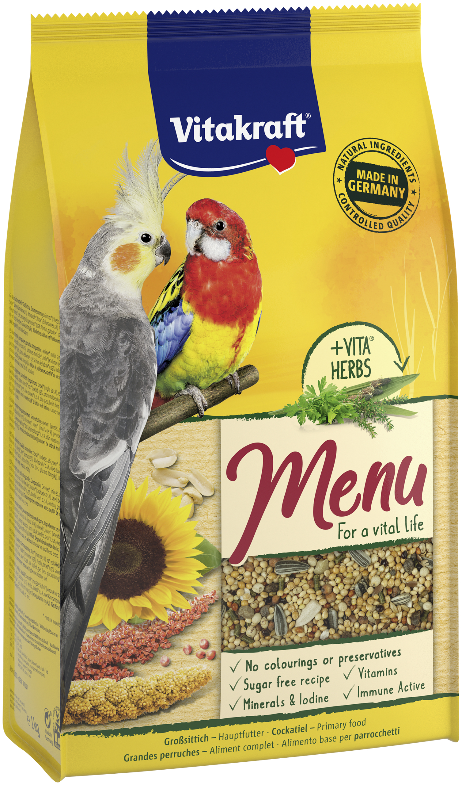 Vitakraft Menu Pour Conures De 1 Kg. Sans Sucre 1 Kg