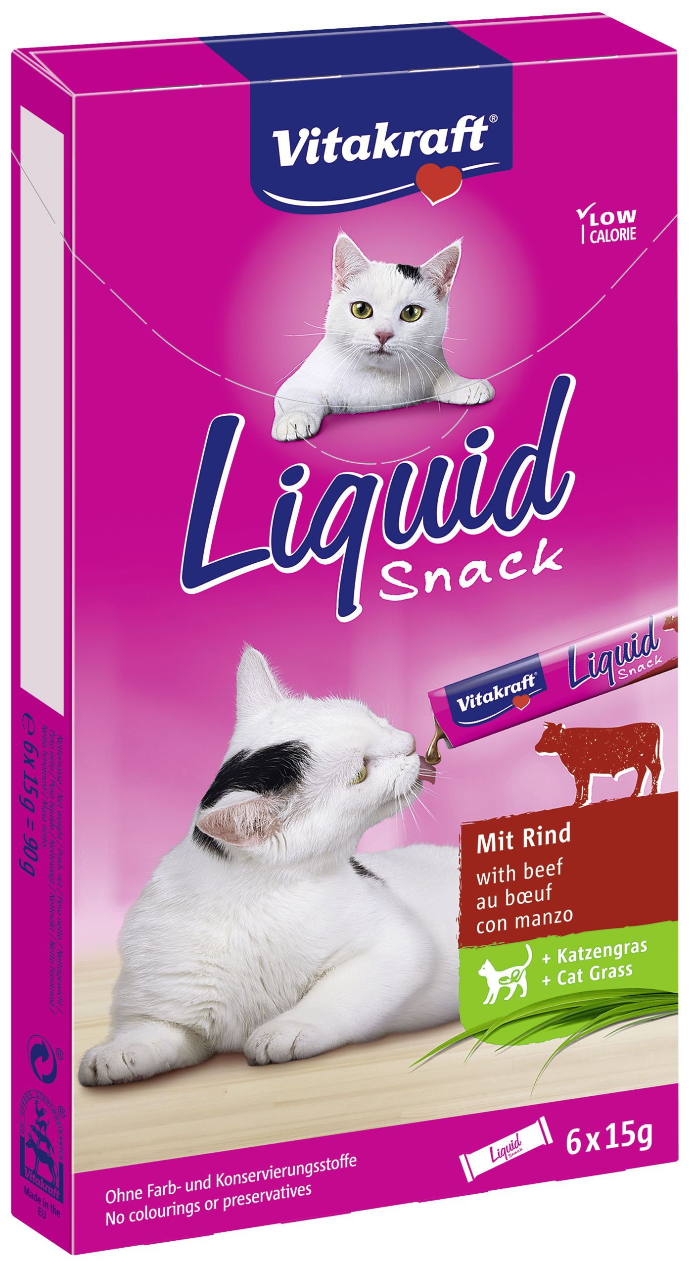 Vitakraft Kat Vloeibare Snack Rundvlees + inuline 6x15 gr
