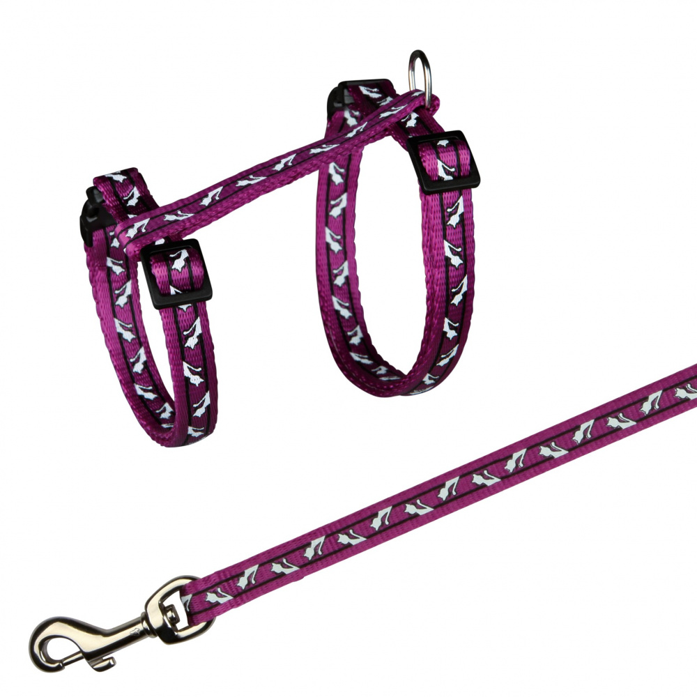Trixie Kattentuig + loopband, nylon 27-46 cm