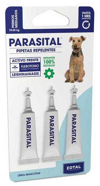 Zotal Parasital Pipetas Spot On Para Perros Medianos De 10 A 25 Kg