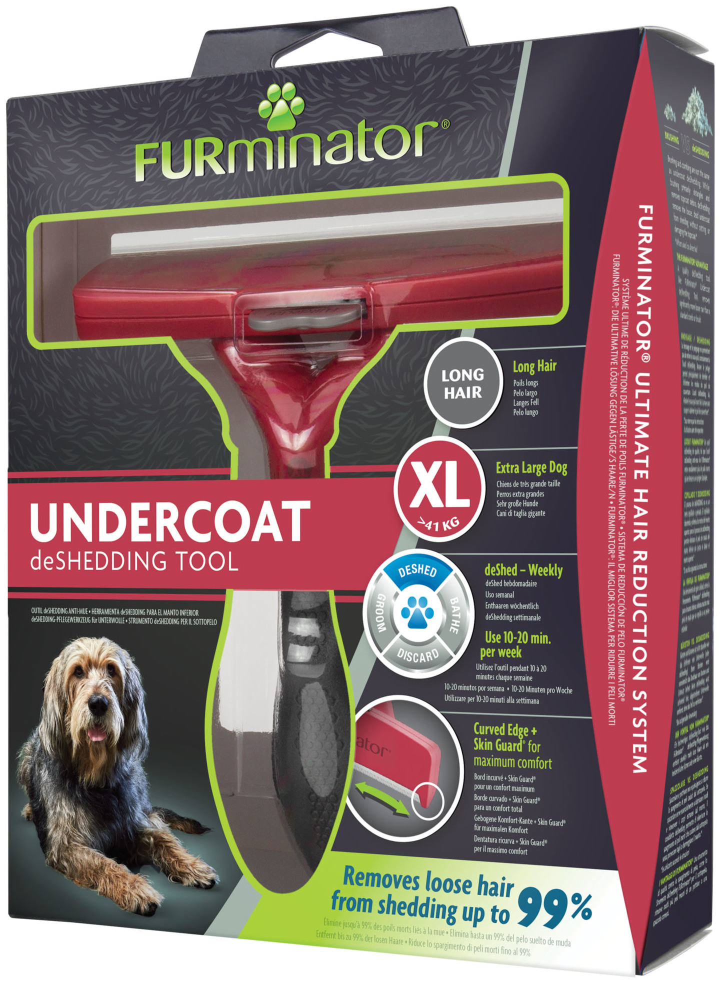 FURminator Cepillo Deslanador Para Perros Gigantes De Pelo Largo