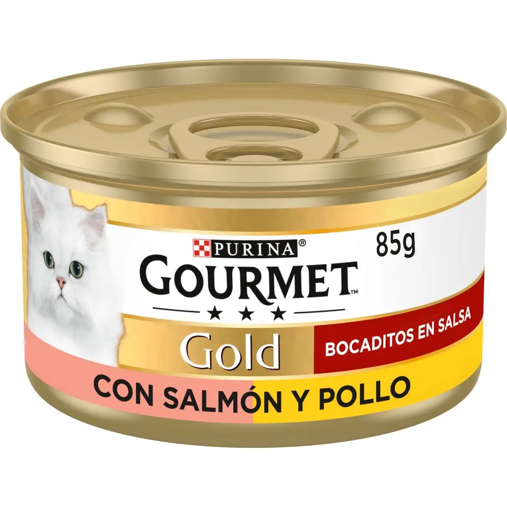 Gourmet Natvoer stukjes zalm en kip met saus 85 gr
