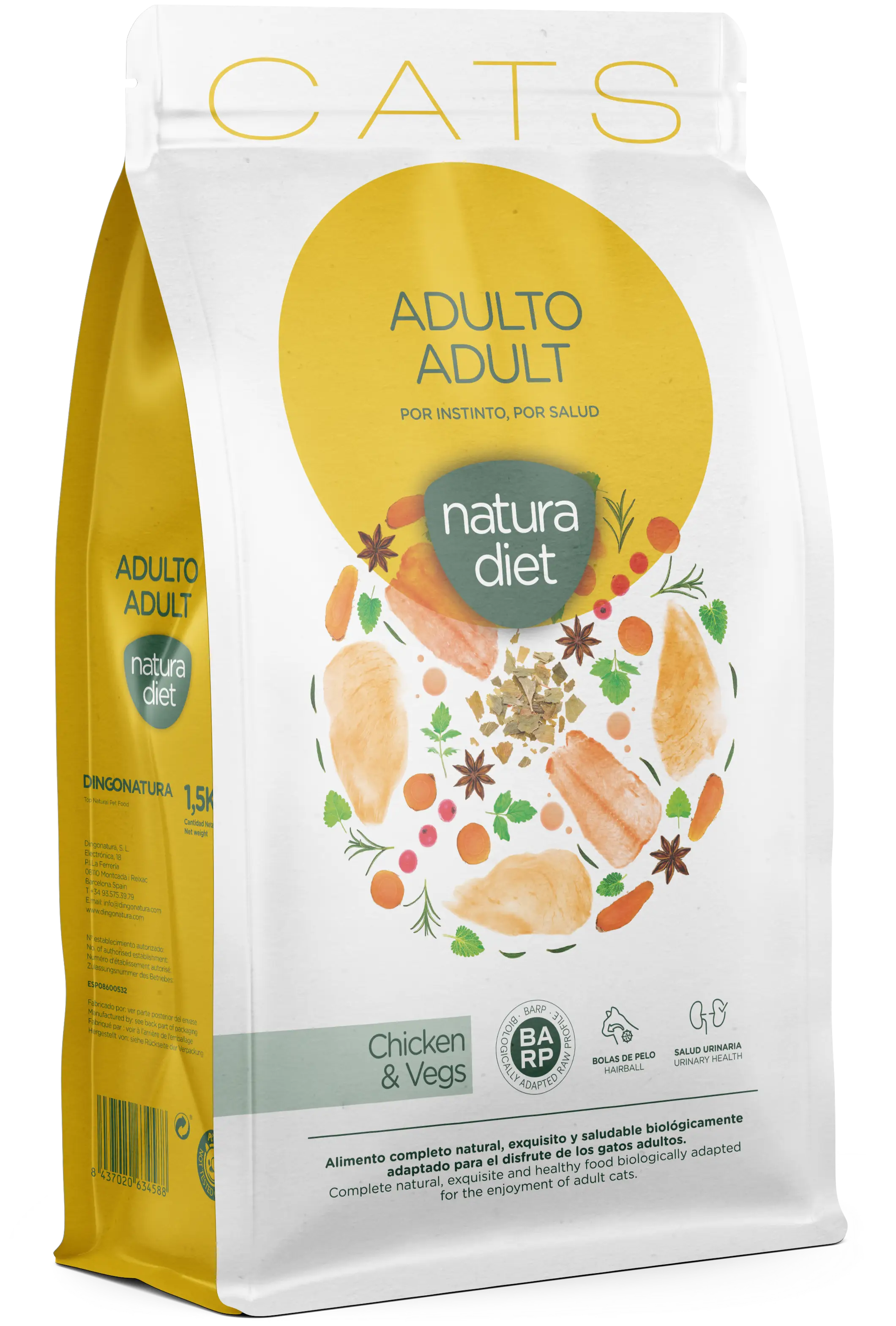 Natura Diet Aliments Secs Pour Chats Adultes Poulet 400 Gr