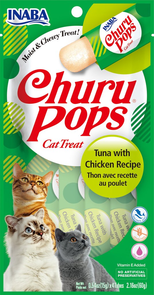 Inaba Churu Pops Au Thon Avec Poulet Recipe 4X15 Gr
