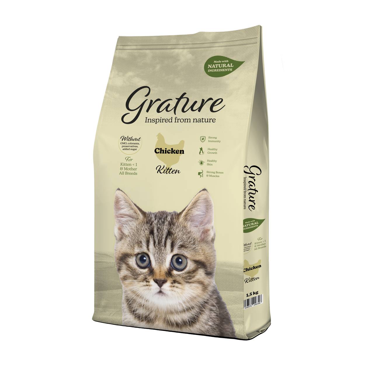 Grature Kattenbrokken Kitten met kip voor kittens 1,5 Kg