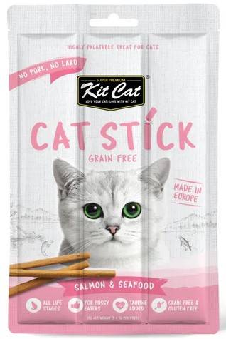 Kit Cat Zalm- en zeevruchtenstick voor katten 15 GR