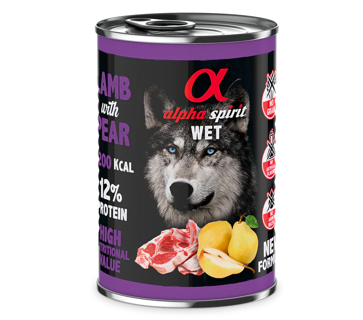 Alpha Spirit Natvoer van lam met peer 400 GR