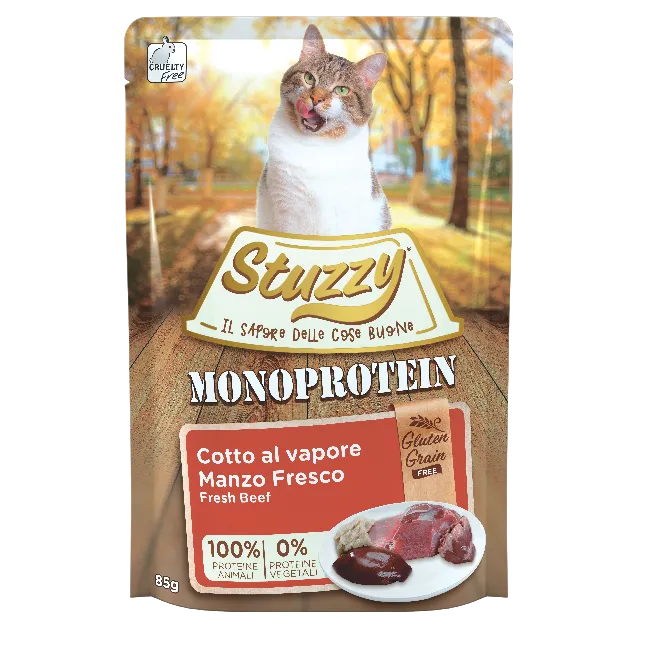 Stuzzy Graanvrij monoproteïne natvoer met ossenvlees 85 gr