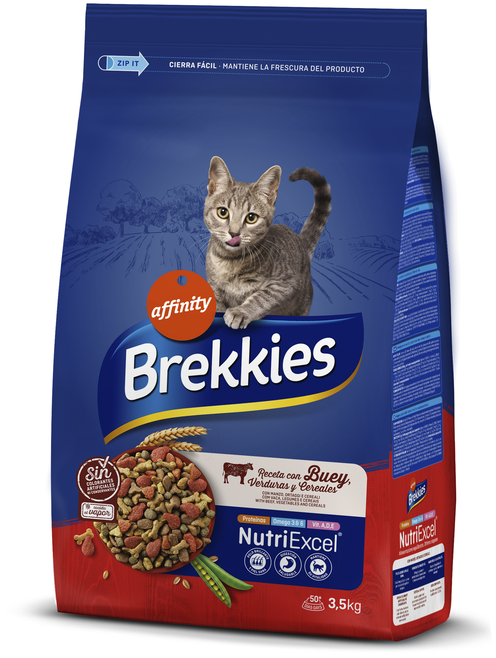 Brekkies Excel Droogvoer met ossenvlees, groenten en granen voor volwassen katten 15 Kg