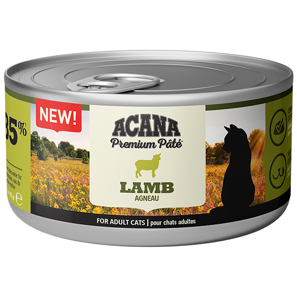 6x Acana Premium natvoer voor katten – lamspaté 85 gr