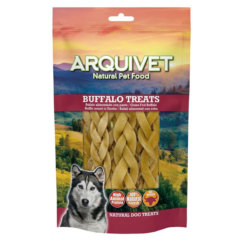 Arquivet Gevlochten buffelhuid voor honden, 5 stuks 100 gr
