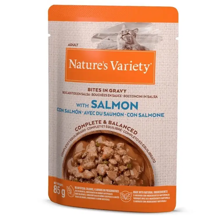 Nature's Variety Hapjes in zalmsaus voor katten 85 gr