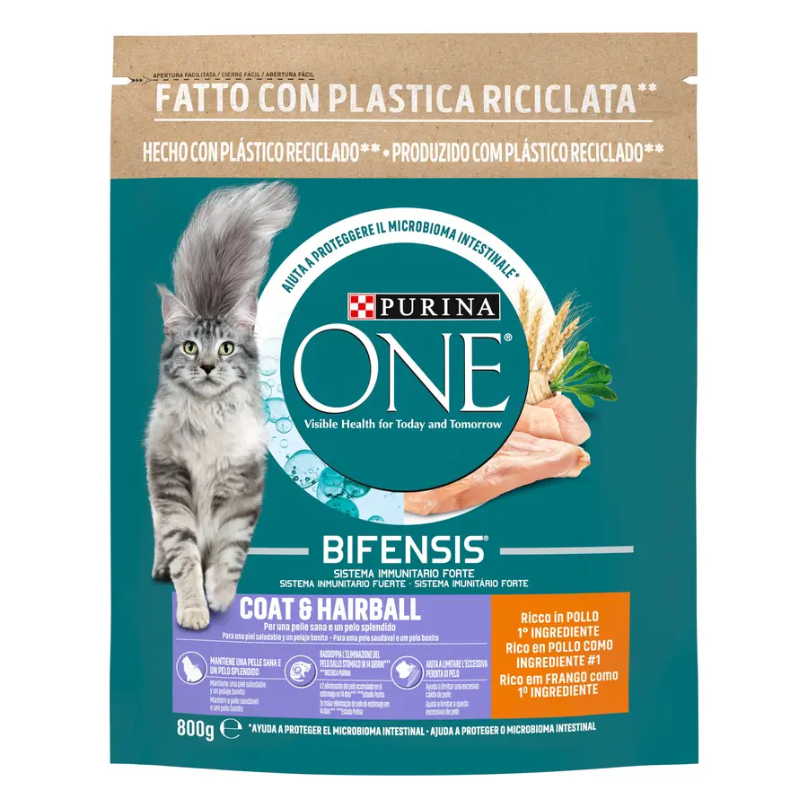 Purina One Coat&Hairball kattenbrokken met kip 1,5 Kg