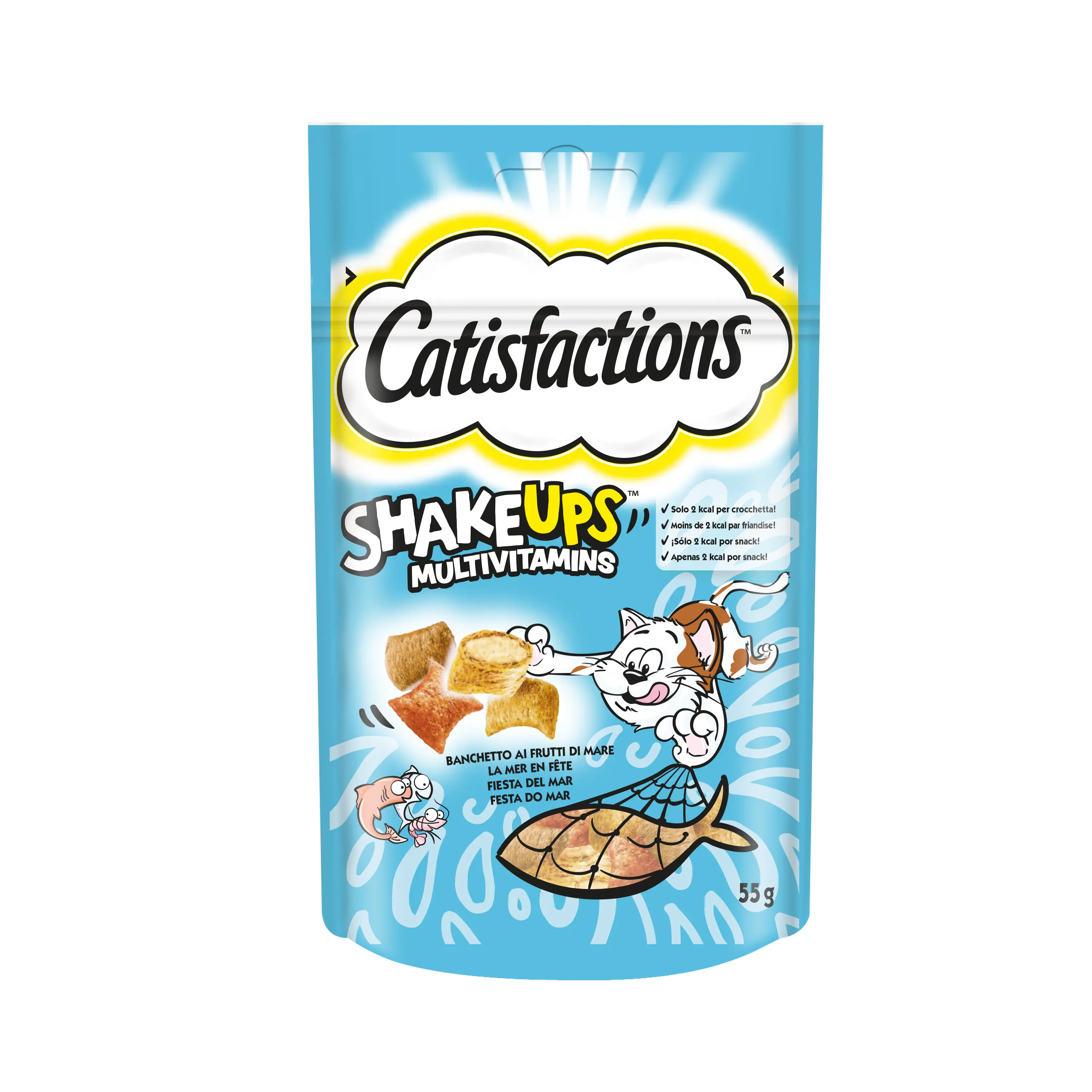 Catisfactions Shake Ups snacks Fiesta del Mar voor katten 55 GR