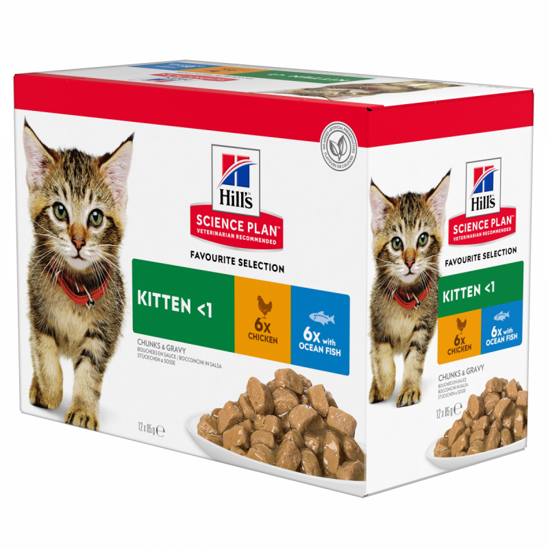 Hill's Science Plan Feline Kitten met kip en vette vis (multipack zakjes) 12x85 gr