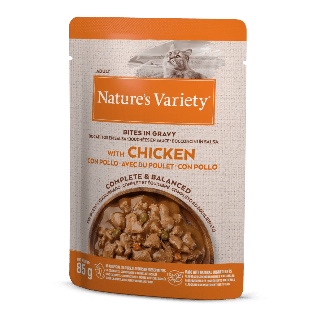 Nature's Variety Bites in Gravy hapjes in kipsaus voor katten 85 gr