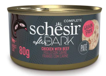 Schesir After Dark natvoer voor katten met kip en rund in paté 80 GR