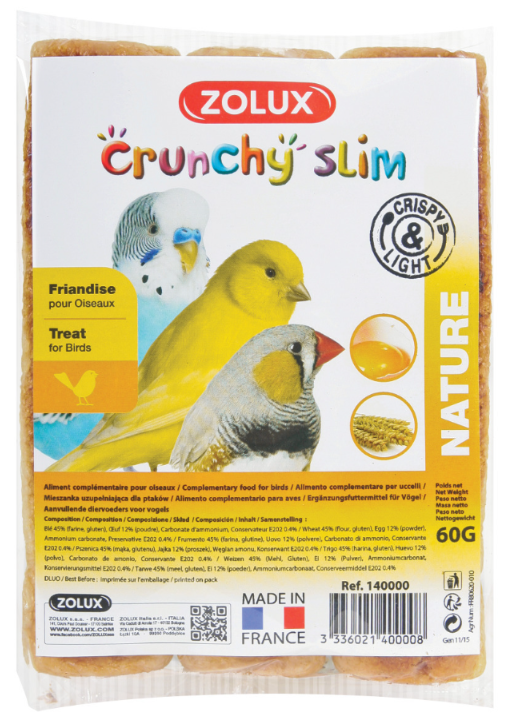 Zolux Knapperige broodsnack voor vogels 60 GR