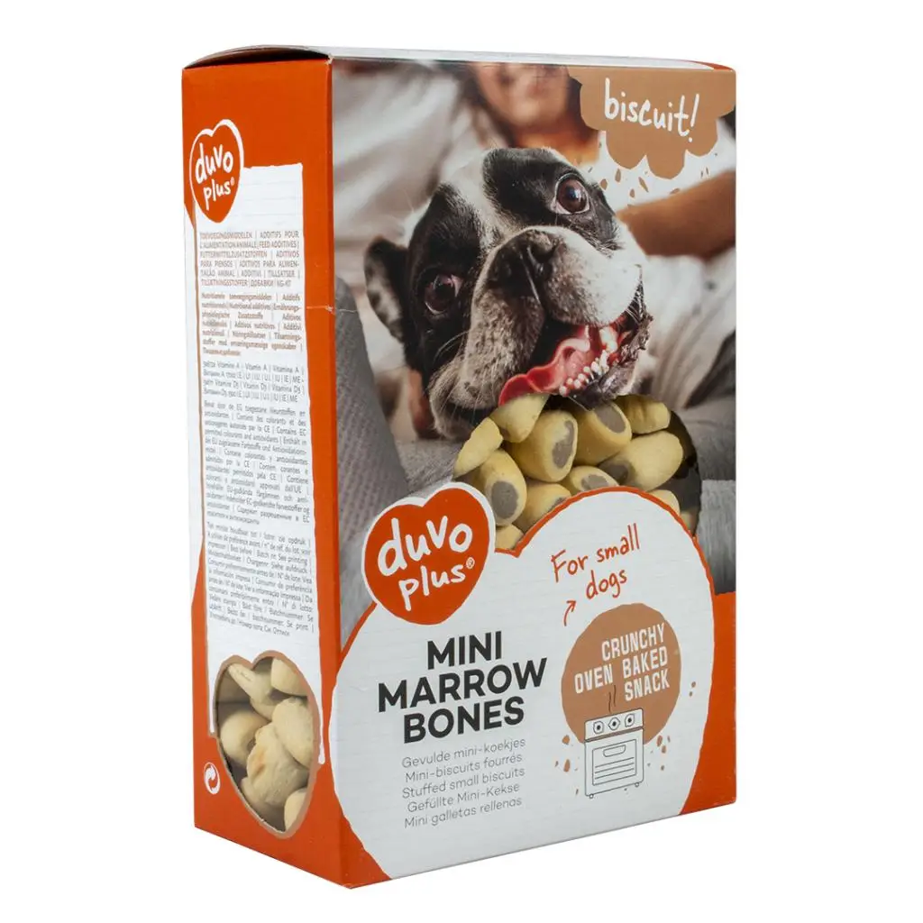 Duvo Plus Gevulde mini-koekjes in buisvorm voor honden 500 GR