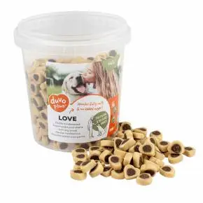 Duvo Plus Soft! Love halfvochtige hartvormige snacks voor honden 500 GR