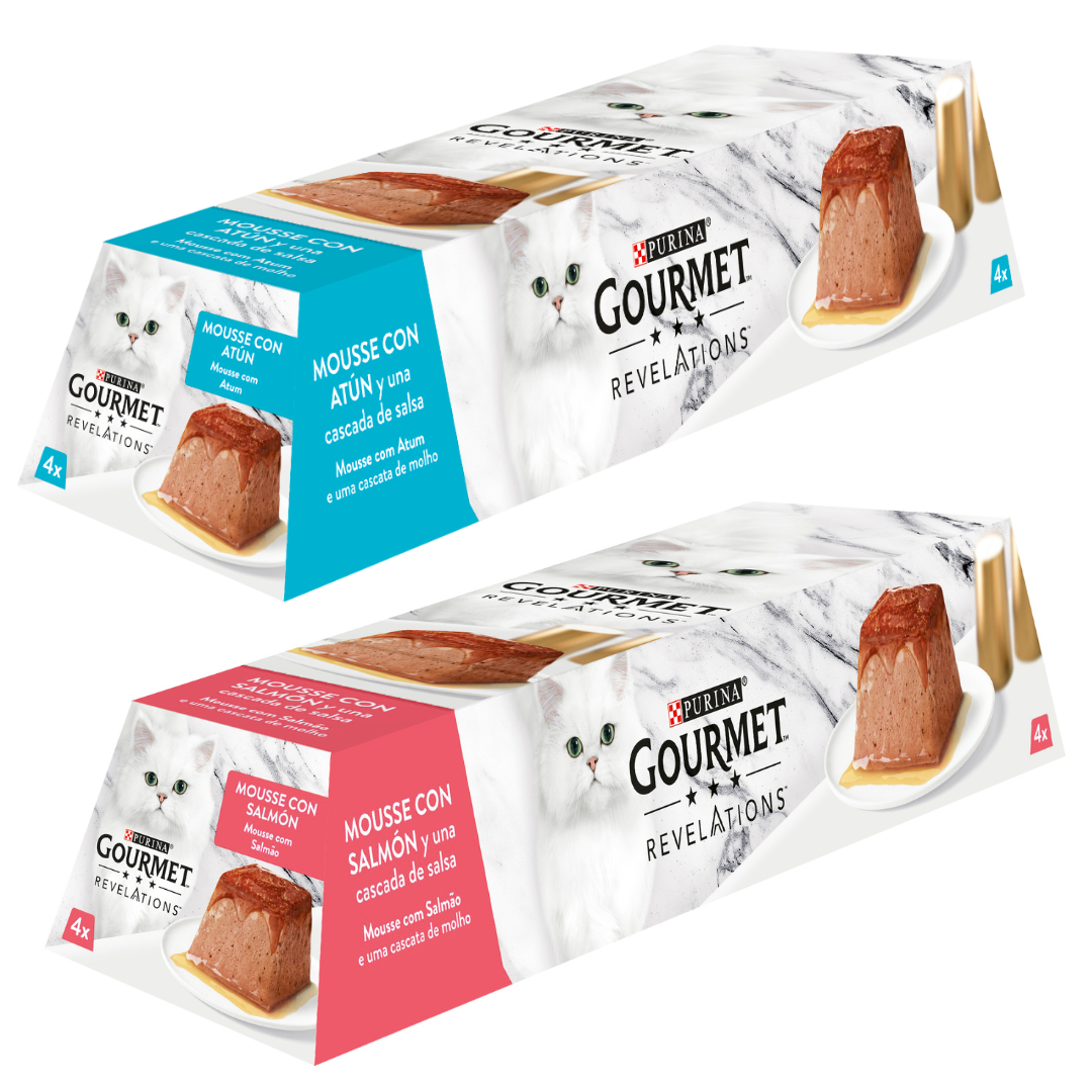 Gourmet Revelations zalm- en tonijnmousse voor katten 48x57 gr
