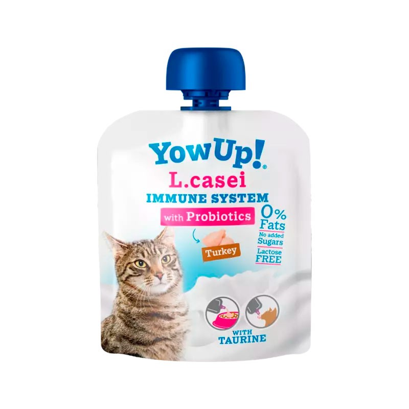 Yowup L.Casei Protiotics-yoghurt met kalkoensmaak voor katten 85 gr