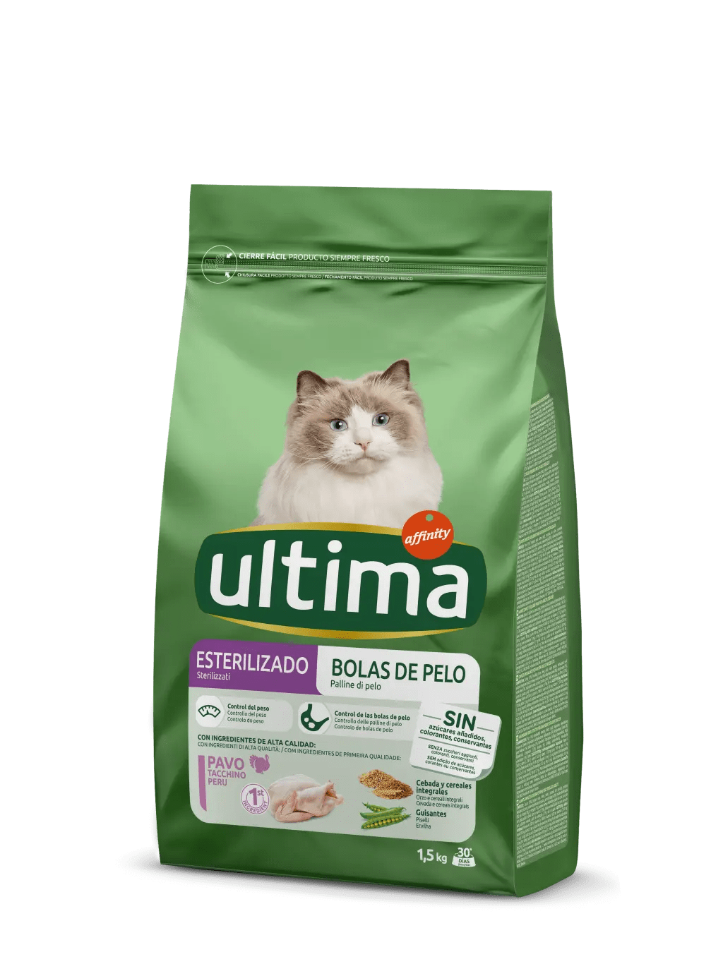 Ultima Sterilized kattenbrokken voor haarballen 1,5 Kg
