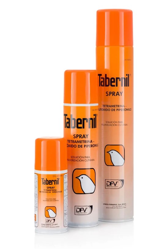 Tabernil Insecticidespray met tetramethrine en piperonylbutoxide voor vogels 150 ml