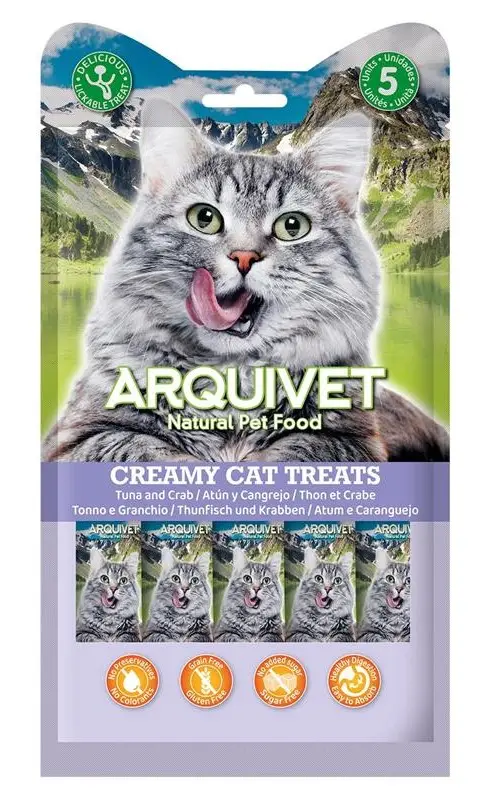 Arquivet Vloeibare snack met tonijn en krab voor katten 5x14 gr