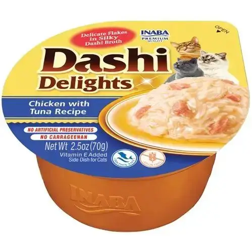 Inaba Dashi Delights natvoer met kip en tonijn voor katten 70 GR