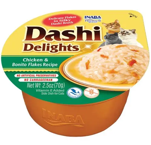 Inaba Dashi Delights natvoer met kip en bonito voor katten 70 GR