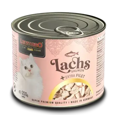 Leonardo Natvoer met zalm en extra filet voor katten 200 GR