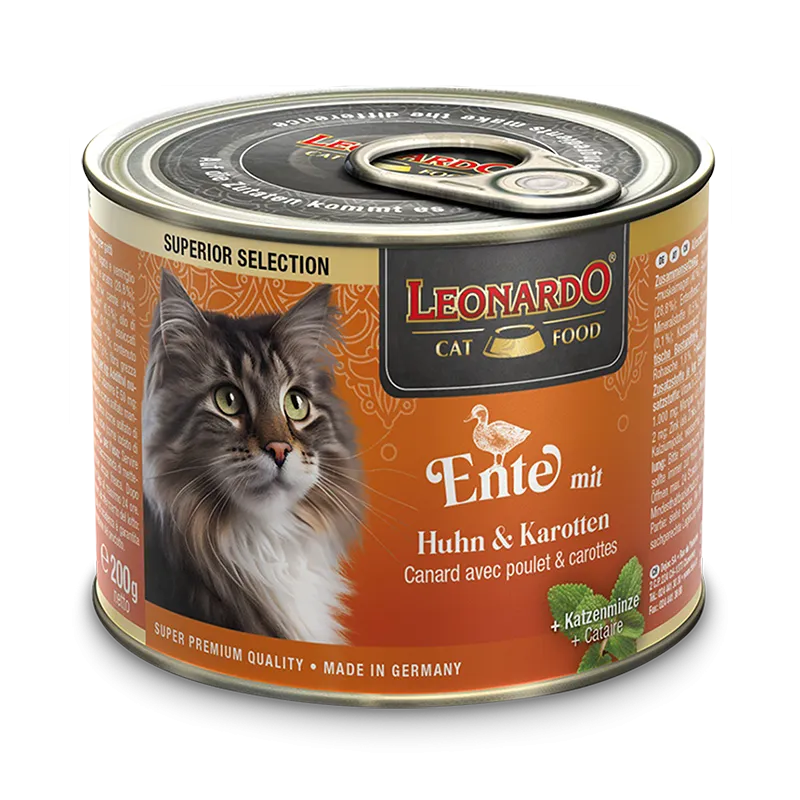 Leonardo Superieur natvoer met eend, kip en wortel voor katten 200 GR