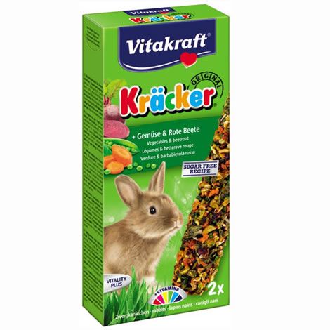 Vitakraft Kräckers-repen met groenten voor dwergkonijnen 2x56 g