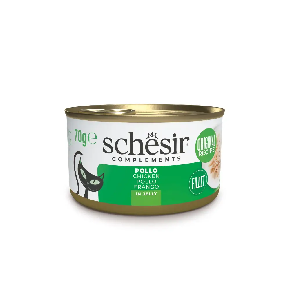 Schesir Natvoer met kipfilets in gelei voor katten 70 GR