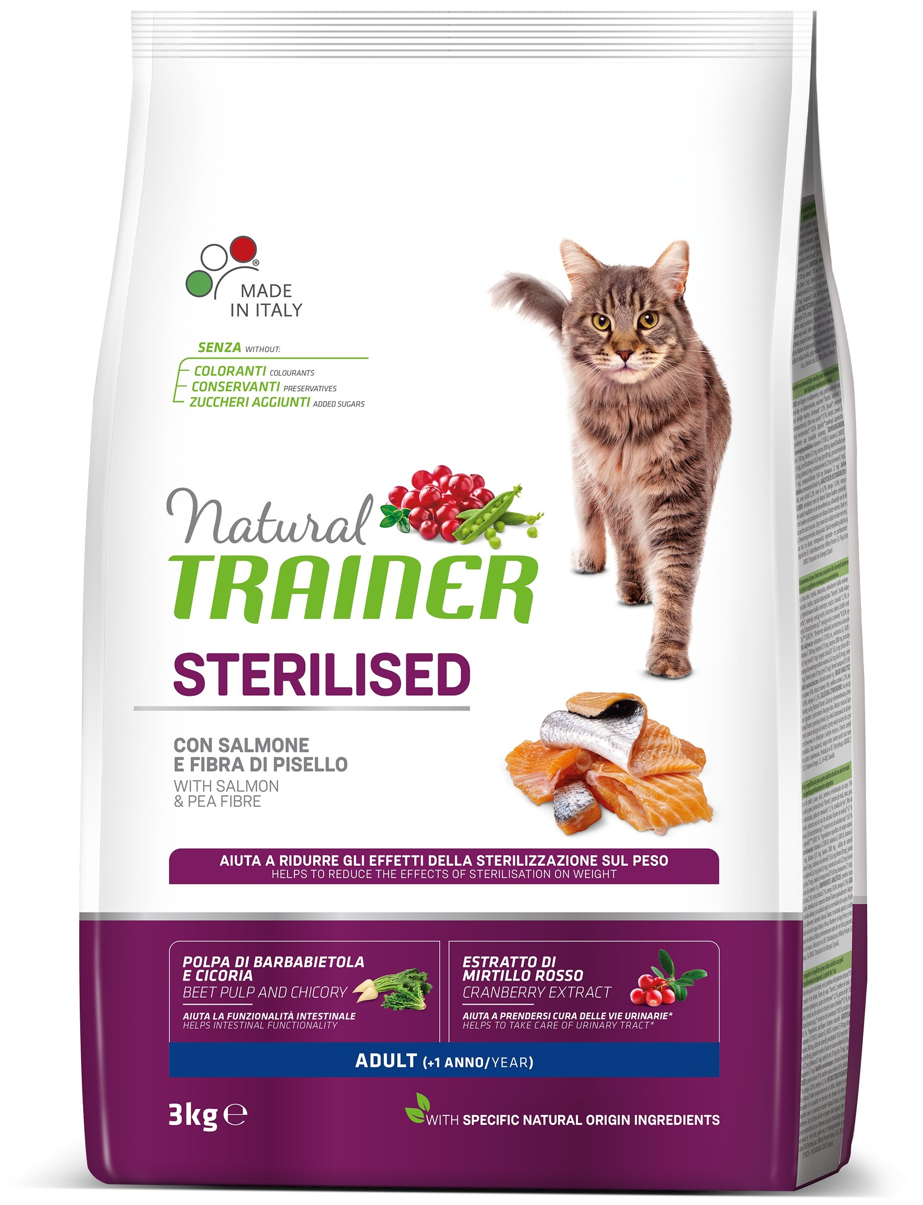 Trainer Natuurlijk droogvoer met zalm voor volwassen gesteriliseerde katten 1,5 Kg