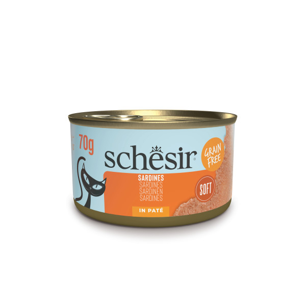 Schesir Natvoer met sardines in paté voor katten 70 GR