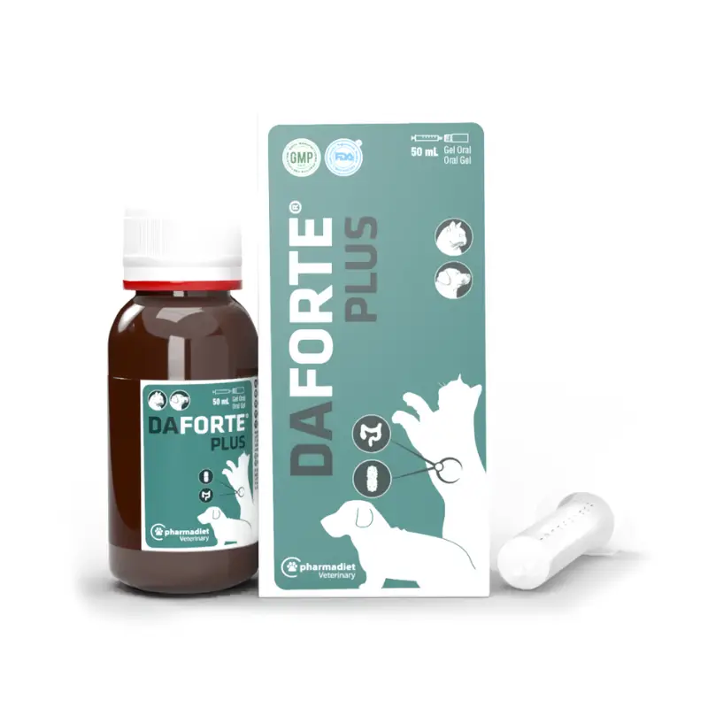 Farmadiet Daforte Plus supplement ter ondersteuning van het darmstelsel bij honden en katten 50 ml