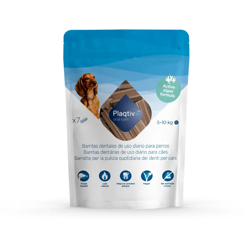 Ecuphar Plaqtiv+ gebitsverzorgende snack voor de mondhygiëne van kleine honden 110 GR