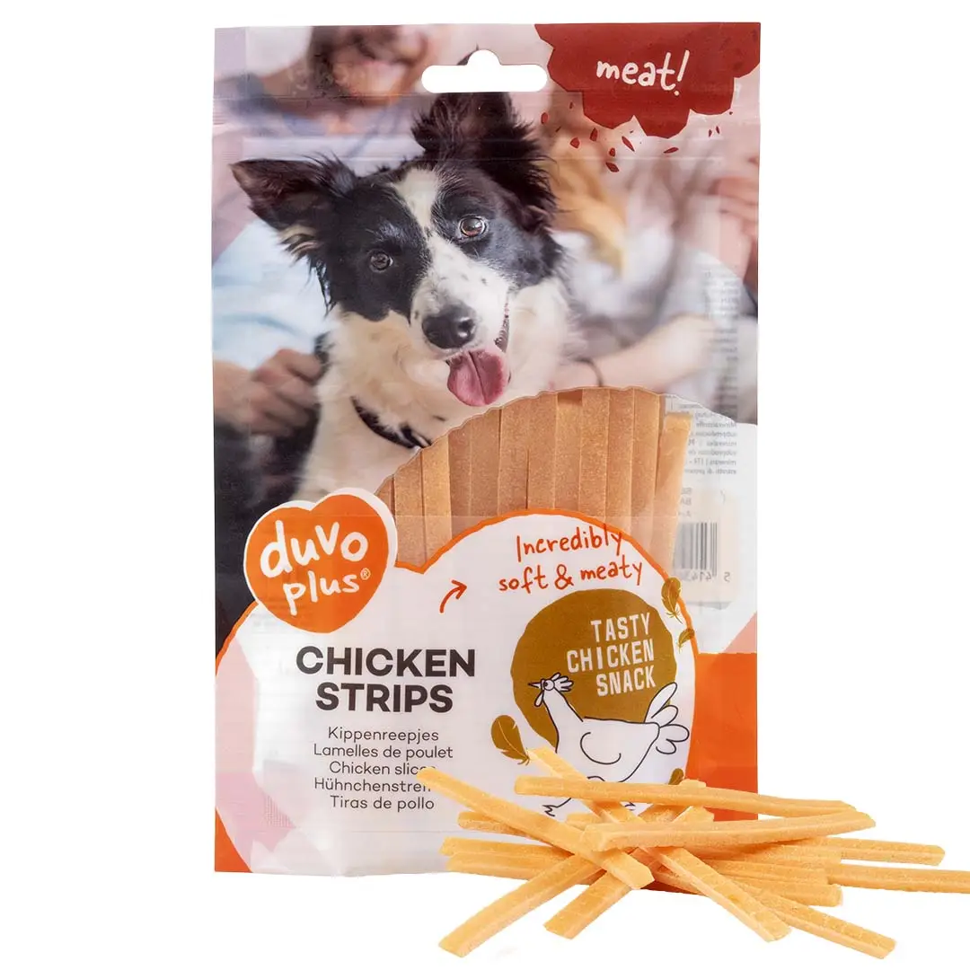 Duvo Plus Meat! kipstrips als snack voor honden 400 GR