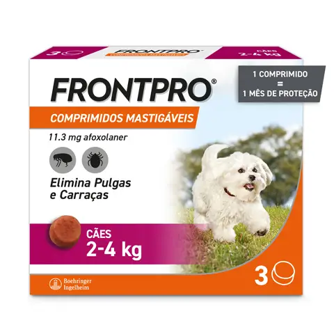 Frontpro Antiparasitaire kauwtabletten voor honden van 2 tot 4 kg (11 mg) 3 comprimidos