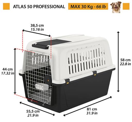 Cage de transport Atlas avion et voiture pour chien et chat