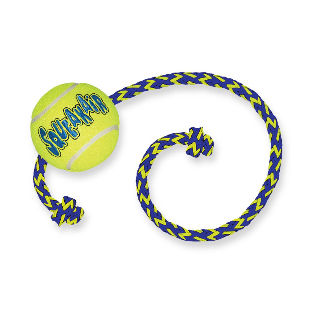 Miscota KONG Airdog Squeakair Palla con Corda per Cani