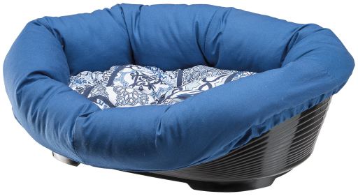 Damascus Blue Oval Plastic Oval Bed with Cushion