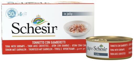 Schesir Multipack Lata Atún Con Lubina Comida Húmeda Para Gatos 6x50g