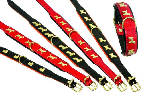 Karlie perros collar de Monte Carlo M L negro doblebolsillo pedrería Collar de cuero