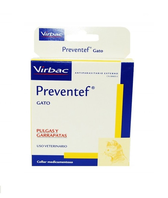 Virbac Preventef Collar Antiparasitario para Pieles Sensibles en Gatos